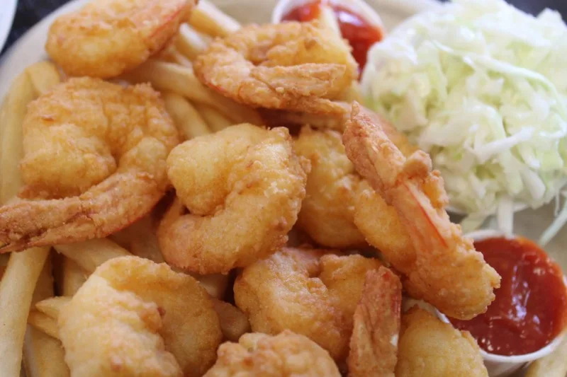 Fried shrimp plate at The Seafood Shanty