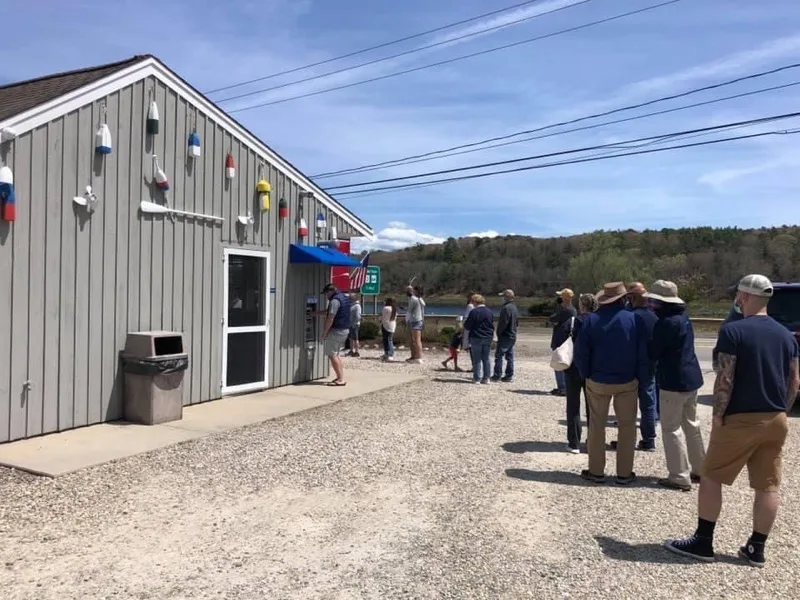 Customers lined up to order at The Seafood Shanty
