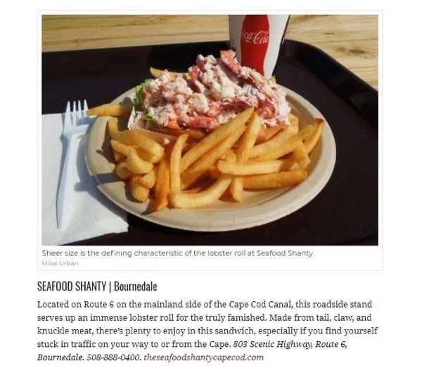 Yankee Magazine feature on The Seafood Shanty